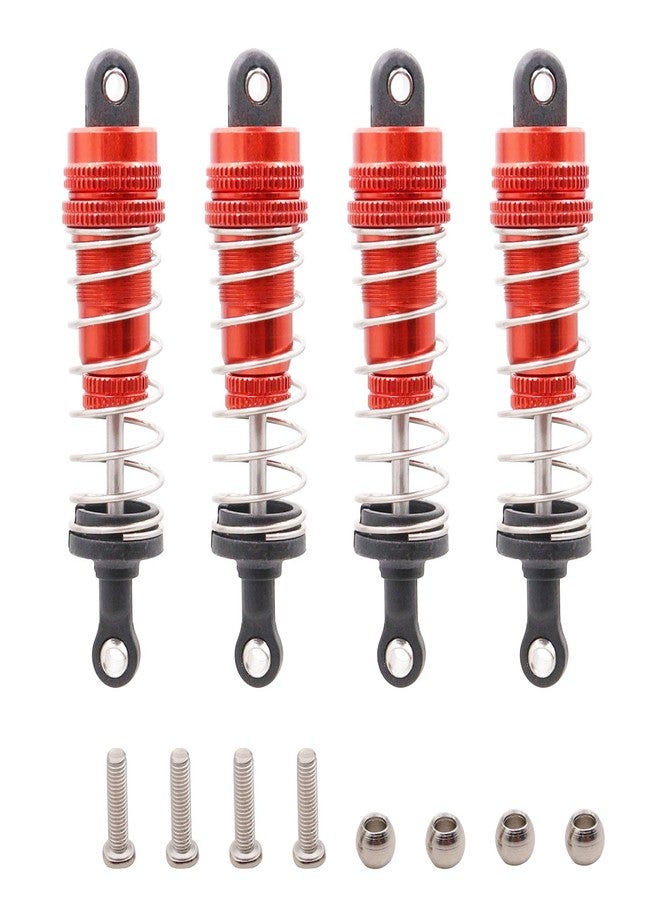 Treehobby 4PCS Front & Rear Alloy Aluminum Shock Absorber Replacement Upgrade Parts for Wltoys 1/14 144001 RC Buggy Car Metal Upgrade Accessories (Red) - Image 4
